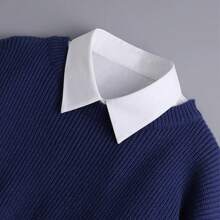 1 chiếc cổ áo sơ mi đen/trắng có thể tháo rời cổ áo giả với kiểu dáng tròn/nhọn cho áo sơ mi nửa/toàn thân của bé gái - trắng - Xem 3