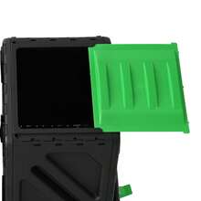 DC DICLASSE 34 Gal Outdoor Compost Tumbler Bin 360° Dual Chamber Rotating with 2 Sliding Doors & Lockable Brake - xanh đen - Xem 9