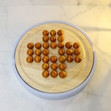 Wooden Memory Chess Board Game And Solitaire Game - Khaki - View 4