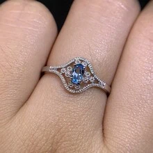 1pc Fashionable Natural Topaz Flower Open Ring - Silver - View 6