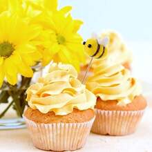 12 件組毛氈蜜蜂工藝品,羊毛氈大黃蜂毛絨,適用於分層托盤裝飾派對禮物 Diy 工藝珠寶配件 - 黃色 - 查看 3