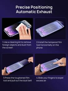 手機屏幕保護貼【快速無塵室】，強化玻璃膜適用於iPhone 1515pro15promax141312系列，防刮、防震、防摔，全覆蓋強化玻璃保護膜，8K納米強化玻璃膜X1 - 8K奈米鋼化膜*1 - 查看 4