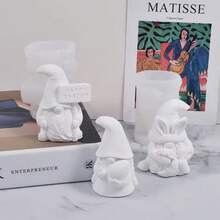 3d小矮人造型烤模,適用於diy手工皂、香薰蠟燭和聖誕老人矽膠模具