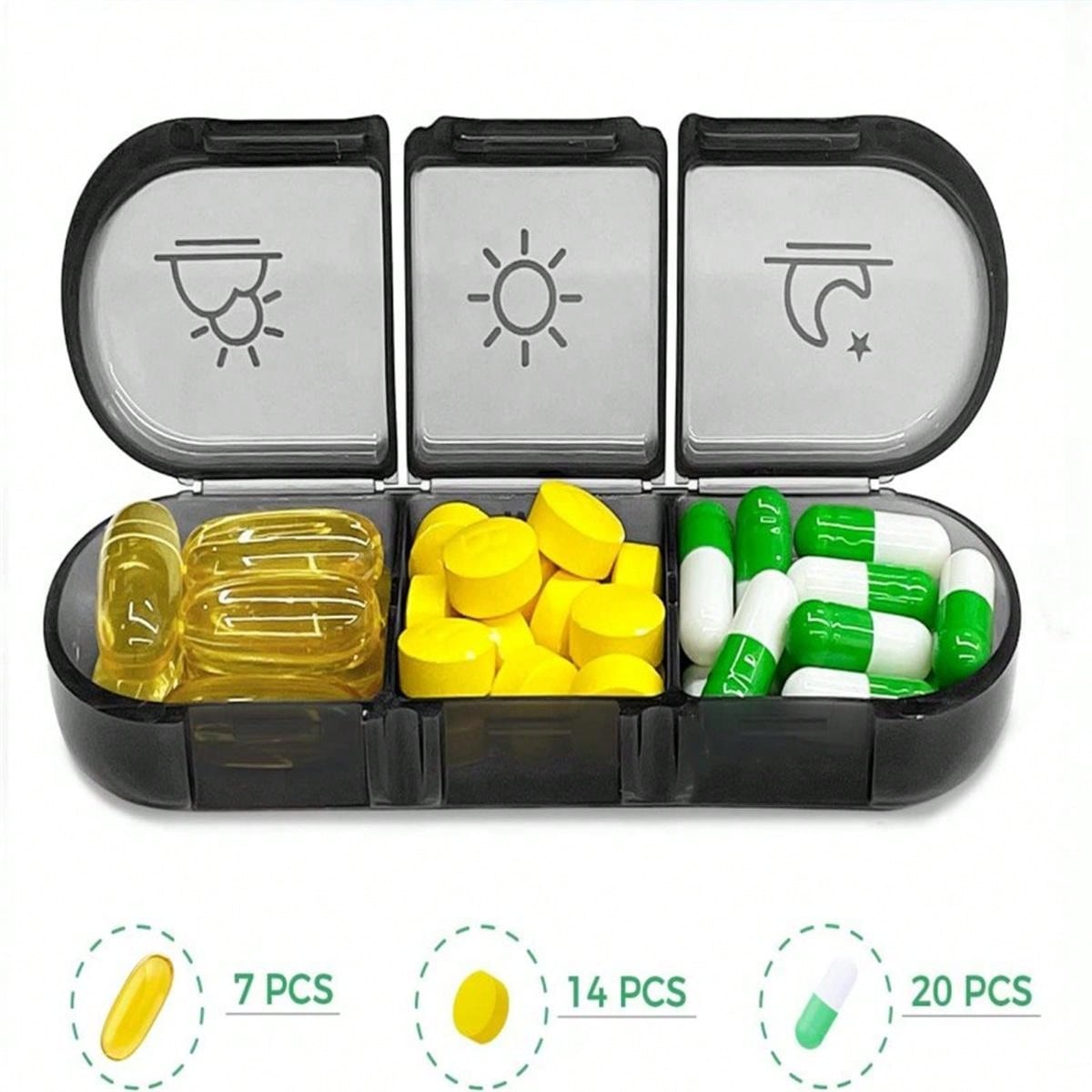 Black Seven Day Pill Box SHEIN USA Black Seven Day Pill Box SHEIN USA