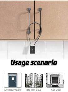 1pc Flexible Steel Wire Lock, 3-digit Combination Lock, Made Of Steel Cable And Zinc Alloy, Password Modifiable, Compact And Portable, Suitable For Anti-theft Of Electric Cars, Helmets, Bicycles, Baby Carriages, Suitcases, Backpacks And Cabinets