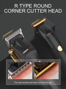 Hiena男士理髮t剃須靠墊理髮器套裝,剃刀,男士專業無線充電理髮套裝,設有led顯示屏,男性禮物(黑金套裝)