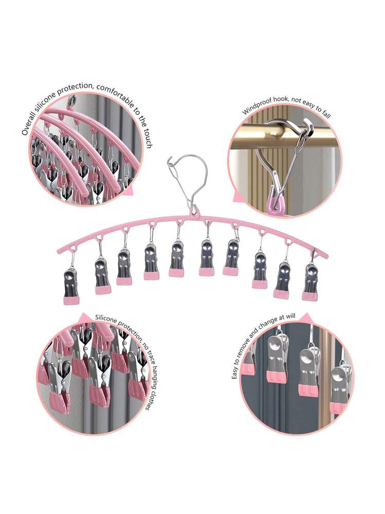 48 Mollette Da Bucato In Acciaio Inox Con Rivestimento PVC E Cesto – Antivento, Antiruggine – 4 Colori