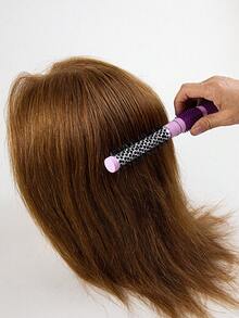 1 件小號紫色鋁管捲髮刷圓梳適用於沙龍、家居、酒店和旅行,可用於直髮和捲髮