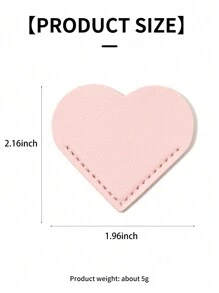 1pc Heart Shaped Bookmark Pink Creative Pu Leather Heart Design Page Clip Back To School - Pink - View 6