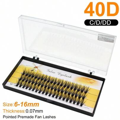 DIY睫毛嫁接 60簇 6-16毫米 漫画睫毛 浓密单根睫毛嫁接 睫毛簇 DIY家用睫毛簇、睫毛簇、单根睫毛、睫毛、假睫毛