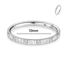 1pc Titanium Nose Rings Cubic Zirconia Septum Rings Hinged Seamless Piercing Rings For Nose Conch Septum Cartilage Helix Tragus Rook Daith Lobe Piercing Jewelry - G23 Titanium Septum Rings - View 15