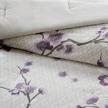 Madison Park 8 Pieces Elegant Holly Cotton Comforter Sets, All Season Cloud-Like Soft Bedding Sets, Cozy Home Textile Fits Lux Bedroom Decor, Ideal Gifts - Purple/Taupe - View 5