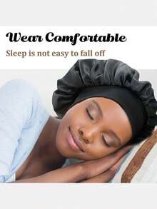 2入組女士寬邊高彈性頭帶睡眠帽,用於治療掉髮,護理和造型頭髮