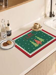 1 件聖誕咖啡吧墊,餐具乾燥墊,檯面吸水咖啡機墊隱藏污漬,適合濃縮咖啡機/咖啡壺/餐具架/廚房/聖誕裝飾聖誕裝飾,咖啡墊- 隱藏污漬吸水橡膠背襯廚房櫃檯快乾墊咖啡吧配件 咖啡機用餐具乾燥墊 咖啡機 咖啡壺 濃縮咖啡機 - 綠色 - 查看 6