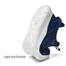Men's Running Shoes - Men's Walking Shoes Knit Mesh Breathable Athletic Sneakers Slip On Tennis Comfortable Cushioning Lightweight Gym Sport Shoes - 藏蓝色 - 查看 6
