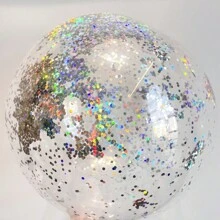 22英寸圖案紙屑小氣球,透明,彩色,合適的適合婚禮,生日派對,孩子們的照片,開口儀式和其他場合