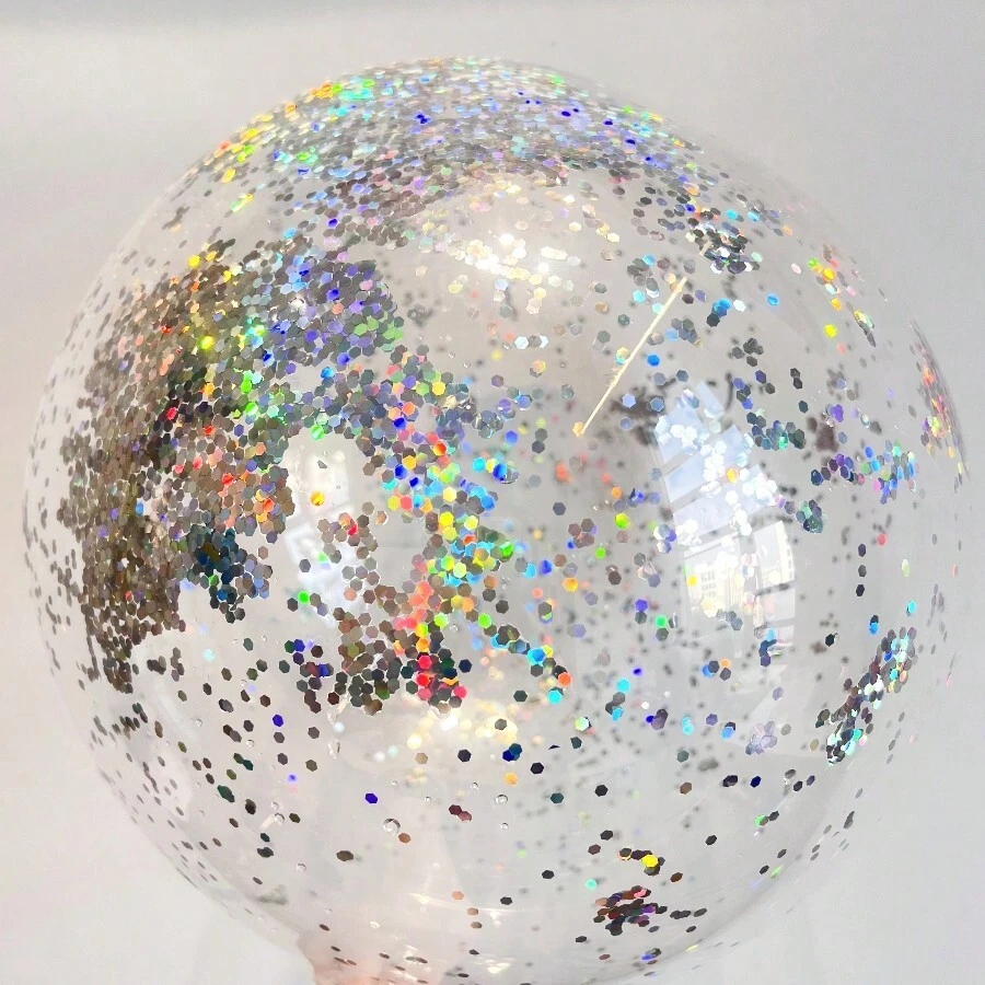 22英寸圖案紙屑小氣球,透明,彩色,合適的適合婚禮,生日派對,孩子們的照片,開口儀式和其他場合