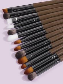 Maange 24件套化妆刷套装，含绒布收纳袋，包括腮红刷、粉底刷、散粉刷、眼影刷、眉刷、唇刷、睫毛刷、晕染刷、遮瑕刷、眼线刷、修容刷等专业化妆工具。 - 棕色 - 查看 4