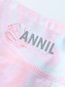Annil Roupa de criança Calça de Yoga para Meninas, Calça de Tubarão Esportiva Menina Fashion Primavera e Outono Cintura Alta Calças Compridas Inferiores para Fora