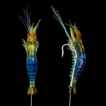 釣魚必備釣蝦軟餌釣魚配件冬季工具釣魚餌所有曲柄餌釣魚矽膠餌梭子魚魚鉤 - 紅色 - 查看 3