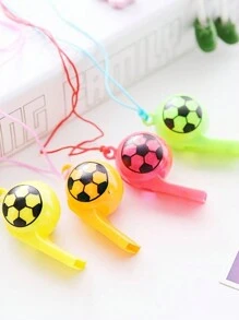 10 件快樂臉足球哨子、足球派對的完美禮物、班級寶盒獎品和生日禮物(顏色隨機) - 彩色 - 查看 5