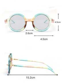 1入組女士時尚圓形眼鏡框,適用於裝飾、設計、戶外活動和旅行