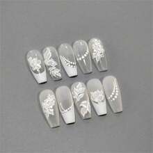 1 件 5D 浮雕指甲贴纸花朵指甲贴花夏季美甲贴纸 DIY 设计装饰配件饰品