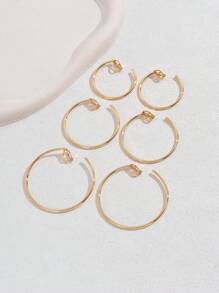 3 Paare einfache & legere metallische Creolen Clip-On Ohrringe für Frauen, vielseitiger Schmuck für Date, Urlaub, Party, Geschenkset für Neujahr & Valentinstag, Mama, Mutter, Muttertag