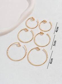 3 Paare einfache & legere metallische Creolen Clip-On Ohrringe für Frauen, vielseitiger Schmuck für Date, Urlaub, Party, Geschenkset für Neujahr & Valentinstag, Mama, Mutter, Muttertag