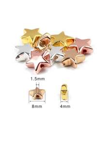 1 件 60 件 14k/18k 鍍金散珠帶星形墊片,適合 Diy 製作手鍊、項鍊、腰鍊、珠寶飾品