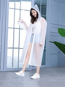 加厚不可拋棄eva雨衣,可攜式成人男女旅行戶外防水長身披風,隨機顏色1入