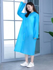 加厚不可拋棄eva雨衣,可攜式成人男女旅行戶外防水長身披風,隨機顏色1入