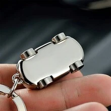 1pc Creative Classic Car Shaped Keychain Key Ring Pendant As Metal Gift - Silver - View 2