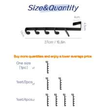 4pcs Over-The-Door Hooks, Damage-Free Hanging Racks For Clothes Storage - Black - View 3