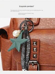 1只pu材質的女士單肩包,復古多口袋手提包、手拿包、時尚女士斜跨包、小肩包、波士頓包,適合四季日常使用、工作、休閒、派對等場合