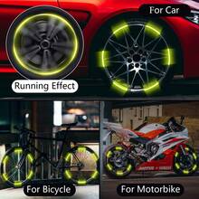 10入/套 山地自行車鋼圈反光貼紙,公路自行車輪圈貼紙,騎行裝備配件,適用於自行車、摩托車、汽車