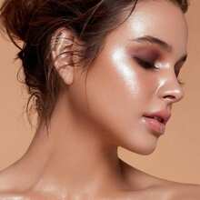 Nuevo polvo suelto iluminador y difuminador de Body de raqueta de hada de caliente, maquillaje natural y estereotipado - 01# blanco nacarado - Ver 2