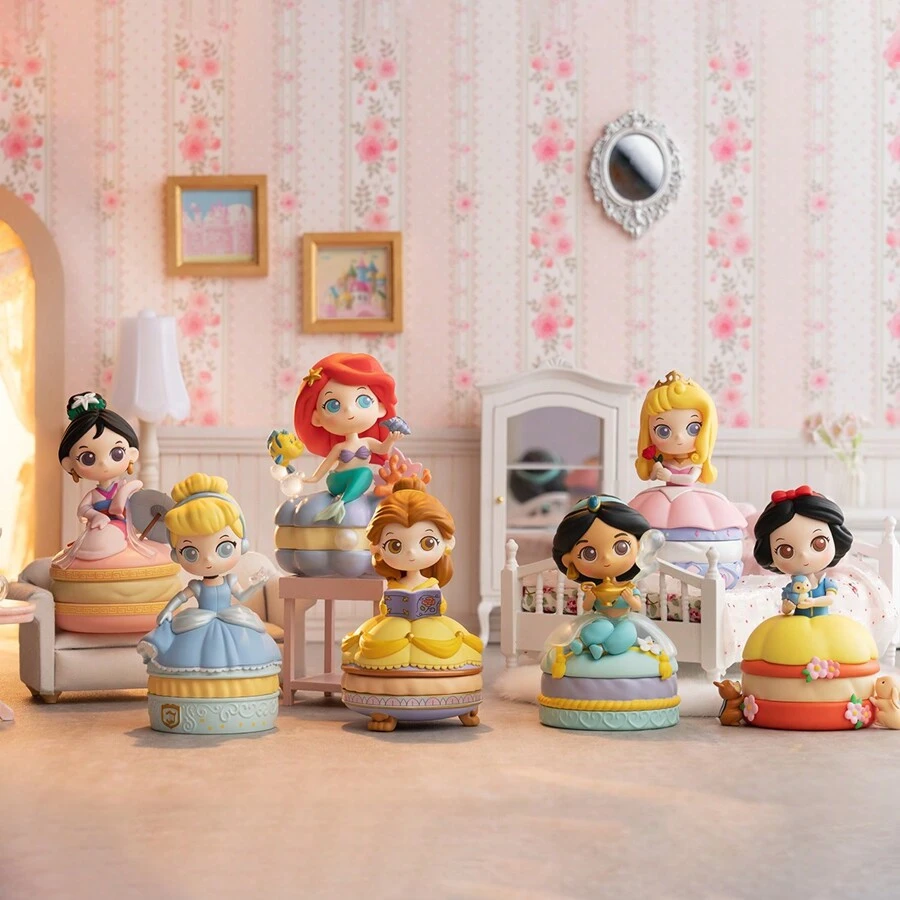 Miniso Hộp đựng bánh Macaron Princess Collection 1 cái (hỗn hợp), đồ trang trí hộp giấu, quà tặng sinh nhật công chúa - Màu vàng - Xem 1