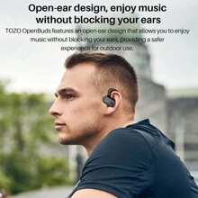 TOZO Open Buds Lightweight True Wireless Earbuds With Multi-Angle Adjustment, Bluetooth 5.3 Headphones With Open Ear Dual-Axis Design For Long-Lasting Comfort, Crystal-Clear Calls For Driving, Black - 黑色 - 查看 2