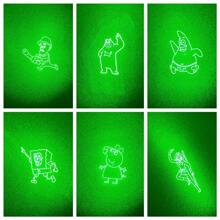 LASER RECARGABLE  CON 24 IMAGENES, PUNTERO VERDE CON IMAGENES DE NAVIDAD - Negro - Ver 6