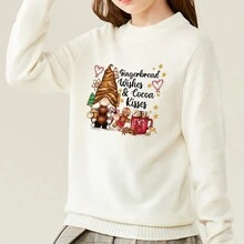 1張聖誕風格服裝裝飾熱轉印貼紙，包括卡通動物印花，高彈性，耐用性，防水性，適合家庭熨燙和DIY手工製作 - C6 - 查看 3