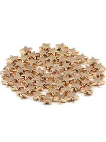 1 件 60 件 14k/18k 鍍金散珠帶星形墊片,適合 Diy 製作手鍊、項鍊、腰鍊、珠寶飾品