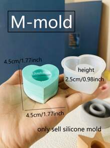 獨特的水泥燭台矽膠模具,心形圓形混凝土燭台模具,星形裝飾燭台石膏模具 - 白色 - 查看 5