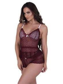 Women Sexy Lingerie Sets - Màu Đỏ Sâu - Xem 1