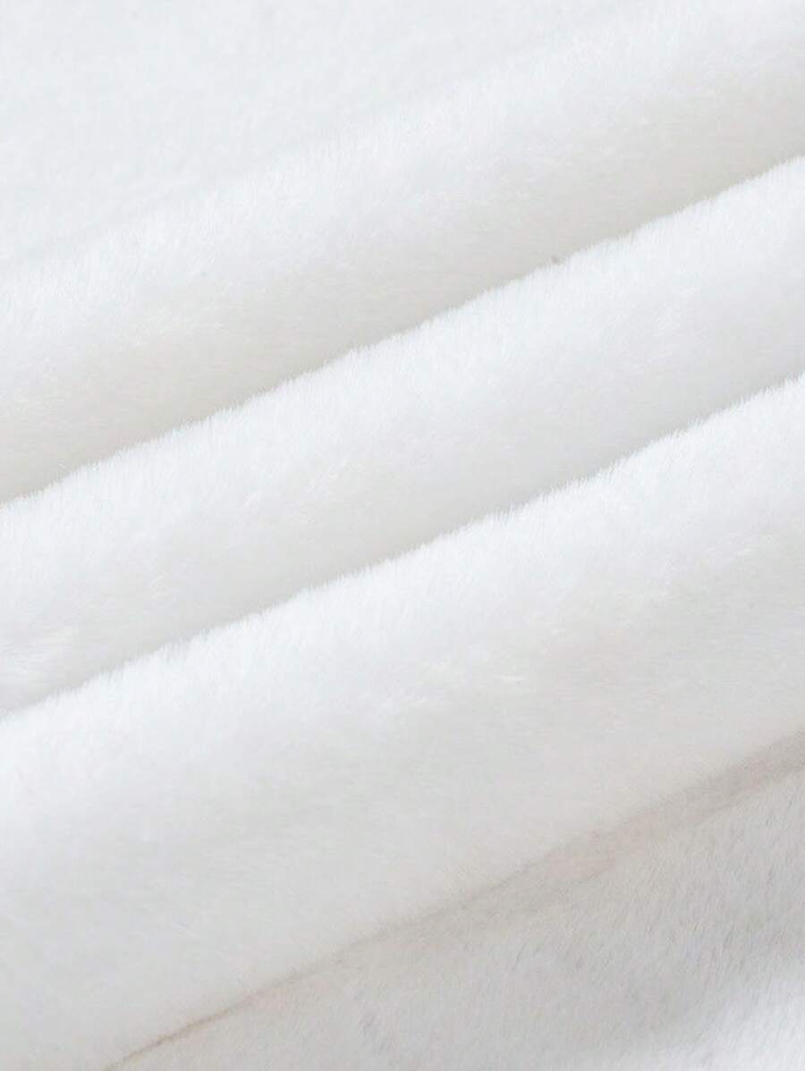 1pc White Faux Rabbit Hair Plush Fabric Clothes And Toys Velvet Fabric - White - View 1