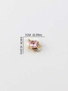 10 件/包日韩风格美甲合金装饰，甜心和水钻设计