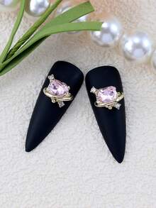 10 件/包日韩风格美甲合金装饰，甜心和水钻设计