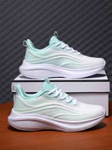 2023年女款運動鞋,秋季白色,戶外防滑,透氣網眼布,休閒,綁帶,時尚,跑步鞋 - 綠色 - 查看 2