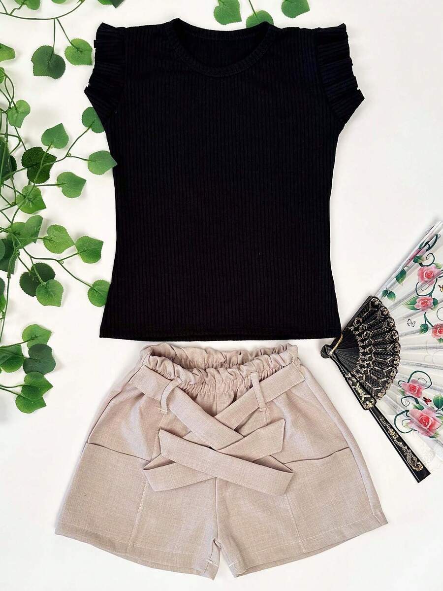 Young Girls Sets - Đen/Be - Xem 1