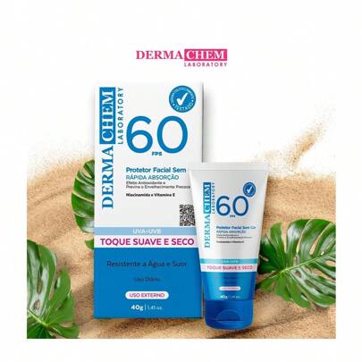 Protetor Solar Rosto FPS 60 sem cor 40g - Dermachem Festa Junina